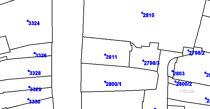 Parcela st. 2811 v KÚ Jihlava, Katastrální mapa