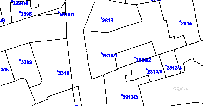 Parcela st. 2814/1 v KÚ Jihlava, Katastrální mapa
