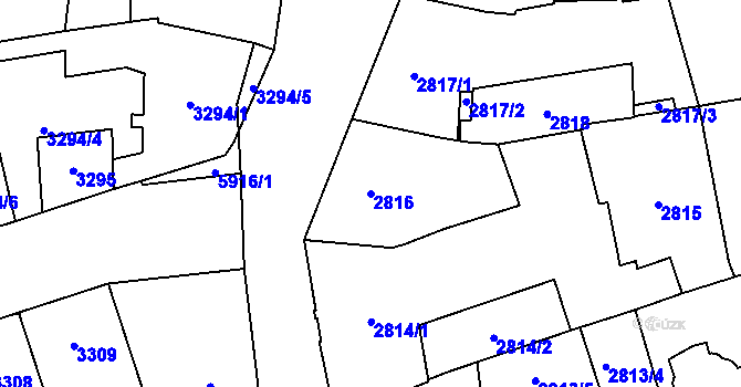 Parcela st. 2816 v KÚ Jihlava, Katastrální mapa