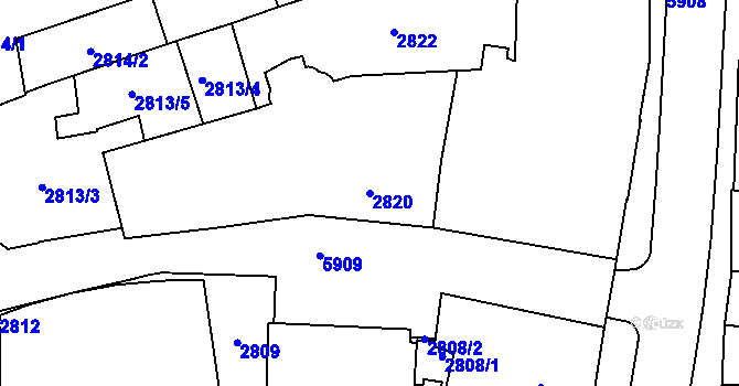 Parcela st. 2820 v KÚ Jihlava, Katastrální mapa