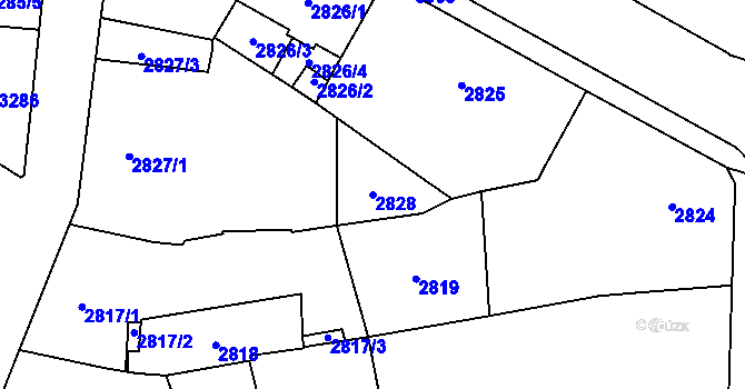 Parcela st. 2828 v KÚ Jihlava, Katastrální mapa
