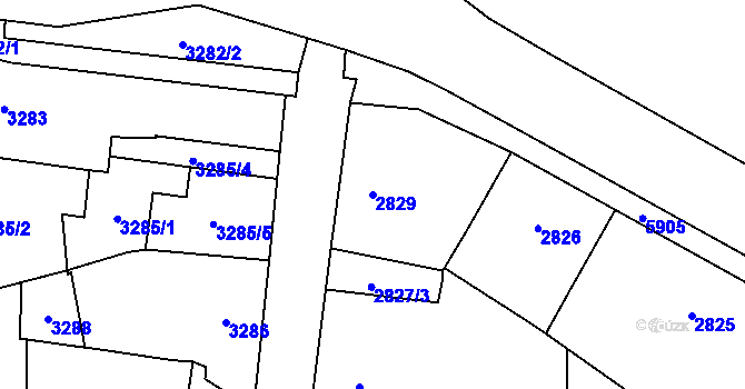 Parcela st. 2829 v KÚ Jihlava, Katastrální mapa