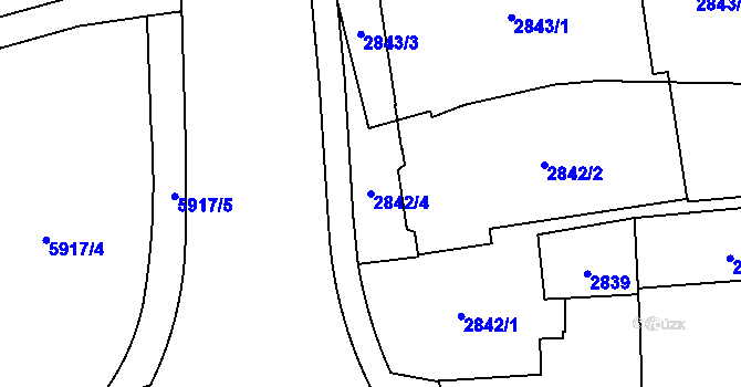 Parcela st. 2842/4 v KÚ Jihlava, Katastrální mapa