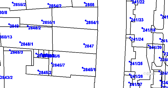 Parcela st. 2847 v KÚ Jihlava, Katastrální mapa