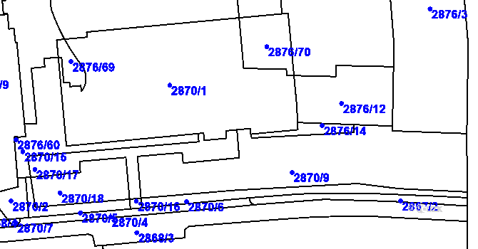 Parcela st. 2870/3 v KÚ Jihlava, Katastrální mapa