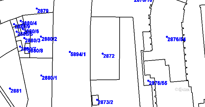 Parcela st. 2872 v KÚ Jihlava, Katastrální mapa