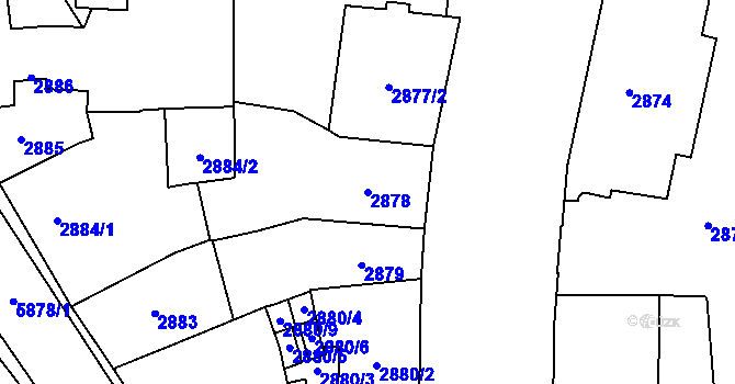 Parcela st. 2878 v KÚ Jihlava, Katastrální mapa