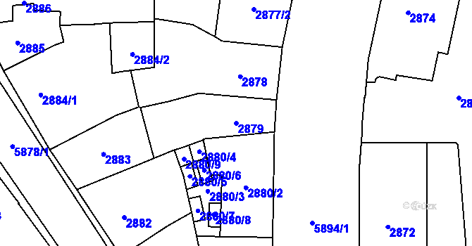 Parcela st. 2879 v KÚ Jihlava, Katastrální mapa