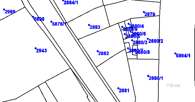 Parcela st. 2882 v KÚ Jihlava, Katastrální mapa