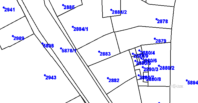 Parcela st. 2883 v KÚ Jihlava, Katastrální mapa