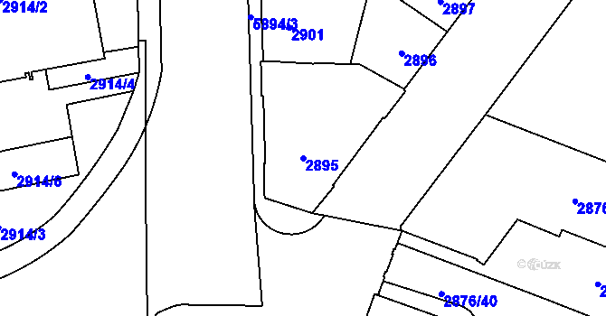 Parcela st. 2895 v KÚ Jihlava, Katastrální mapa