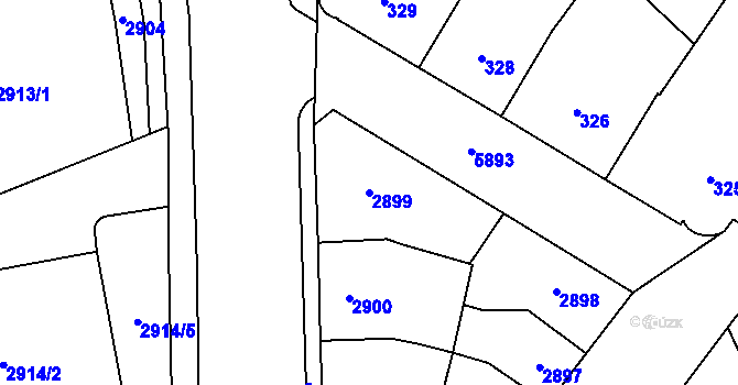 Parcela st. 2899 v KÚ Jihlava, Katastrální mapa