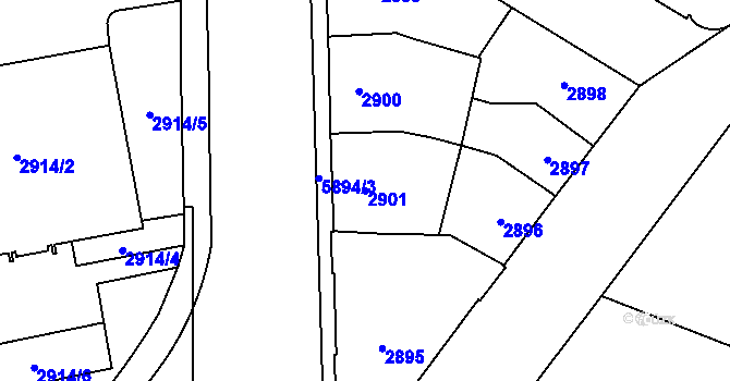 Parcela st. 2901 v KÚ Jihlava, Katastrální mapa