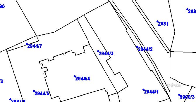 Parcela st. 2944/3 v KÚ Jihlava, Katastrální mapa