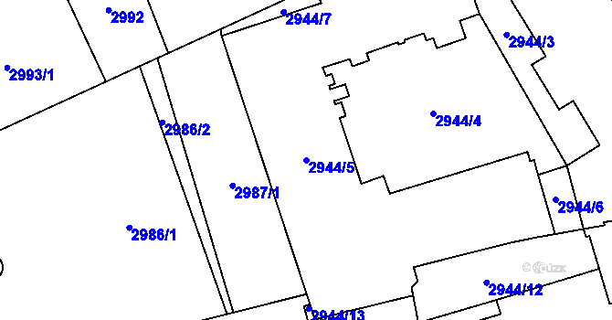 Parcela st. 2944/5 v KÚ Jihlava, Katastrální mapa