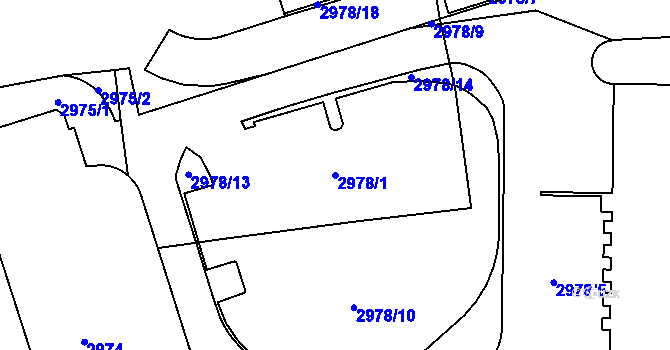 Parcela st. 2978/1 v KÚ Jihlava, Katastrální mapa