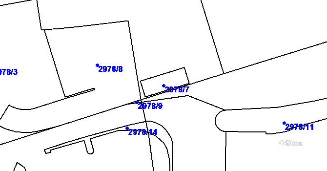 Parcela st. 2978/7 v KÚ Jihlava, Katastrální mapa