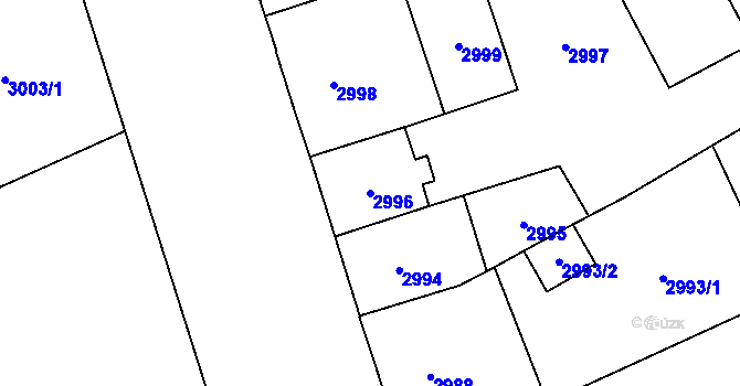 Parcela st. 2996 v KÚ Jihlava, Katastrální mapa