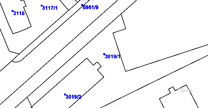 Parcela st. 3019/1 v KÚ Jihlava, Katastrální mapa