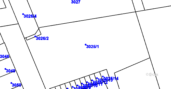 Parcela st. 3025/1 v KÚ Jihlava, Katastrální mapa