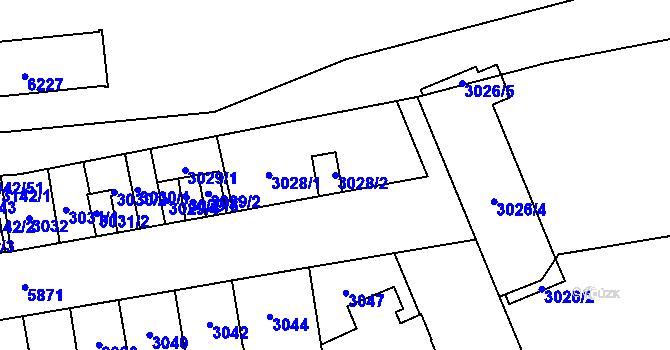 Parcela st. 3028/2 v KÚ Jihlava, Katastrální mapa