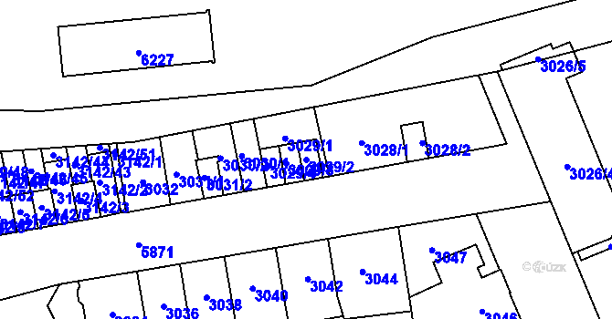 Parcela st. 3029/2 v KÚ Jihlava, Katastrální mapa
