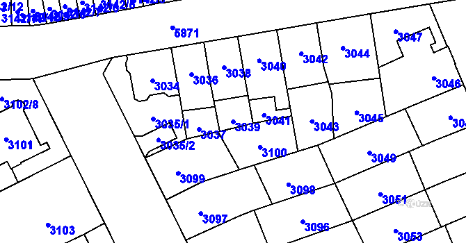 Parcela st. 3039 v KÚ Jihlava, Katastrální mapa