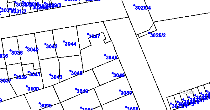 Parcela st. 3046 v KÚ Jihlava, Katastrální mapa