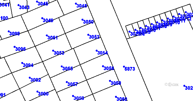 Parcela st. 3054 v KÚ Jihlava, Katastrální mapa