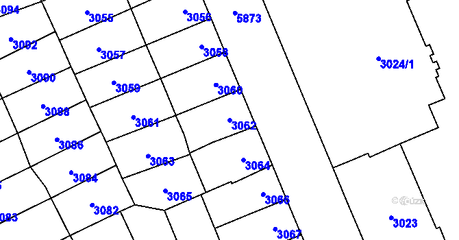 Parcela st. 3062 v KÚ Jihlava, Katastrální mapa