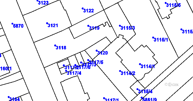 Parcela st. 3120 v KÚ Jihlava, Katastrální mapa