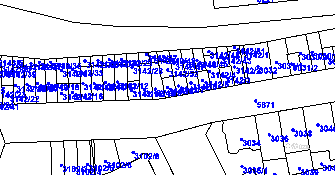 Parcela st. 3142/8 v KÚ Jihlava, Katastrální mapa