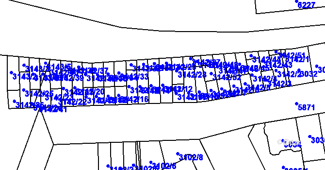 Parcela st. 3142/12 v KÚ Jihlava, Katastrální mapa