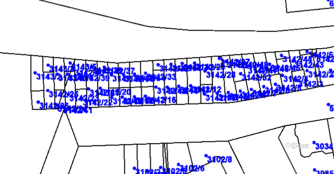 Parcela st. 3142/14 v KÚ Jihlava, Katastrální mapa