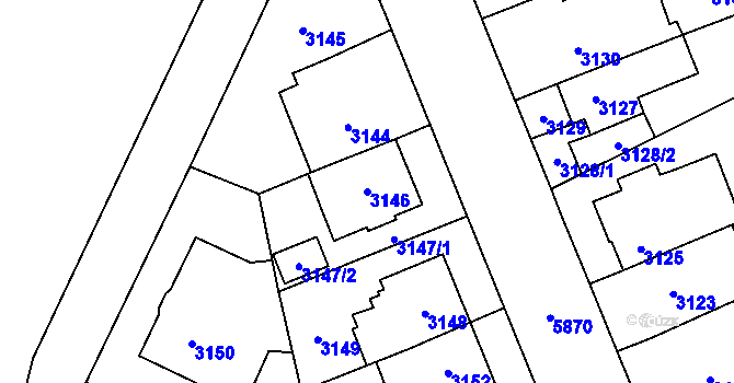 Parcela st. 3146 v KÚ Jihlava, Katastrální mapa