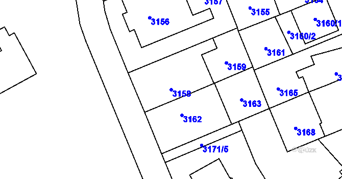 Parcela st. 3158 v KÚ Jihlava, Katastrální mapa