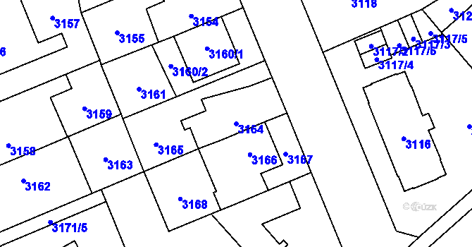 Parcela st. 3164 v KÚ Jihlava, Katastrální mapa