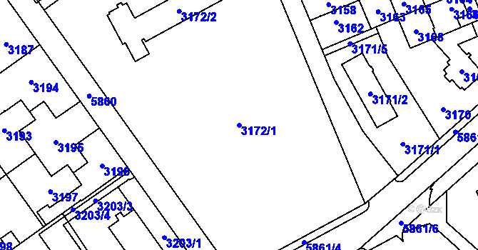 Parcela st. 3172/1 v KÚ Jihlava, Katastrální mapa