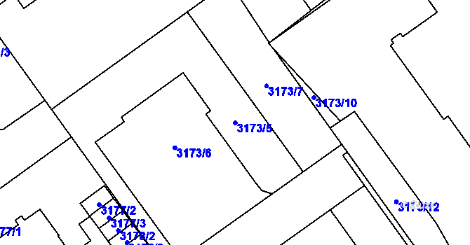 Parcela st. 3173/5 v KÚ Jihlava, Katastrální mapa