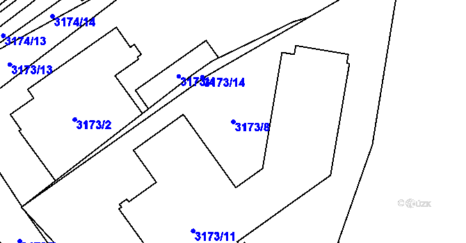 Parcela st. 3173/8 v KÚ Jihlava, Katastrální mapa