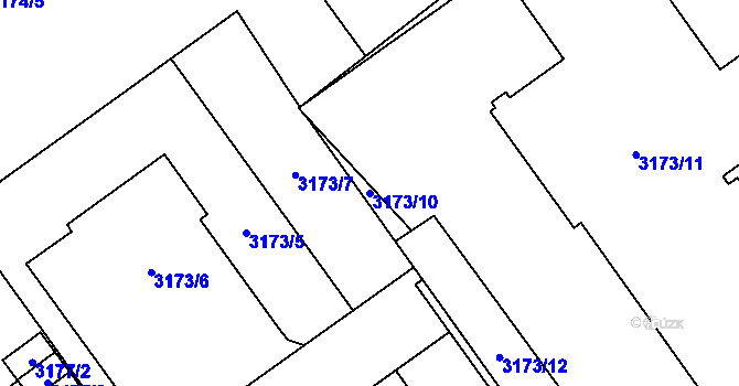 Parcela st. 3173/10 v KÚ Jihlava, Katastrální mapa