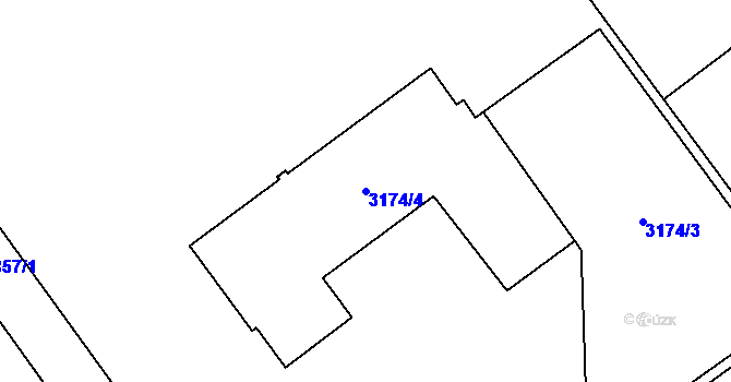 Parcela st. 3174/4 v KÚ Jihlava, Katastrální mapa