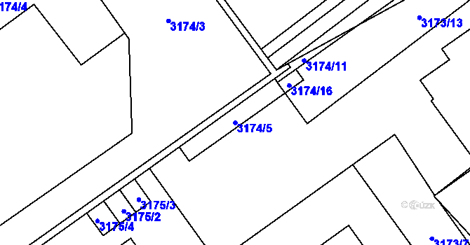 Parcela st. 3174/5 v KÚ Jihlava, Katastrální mapa
