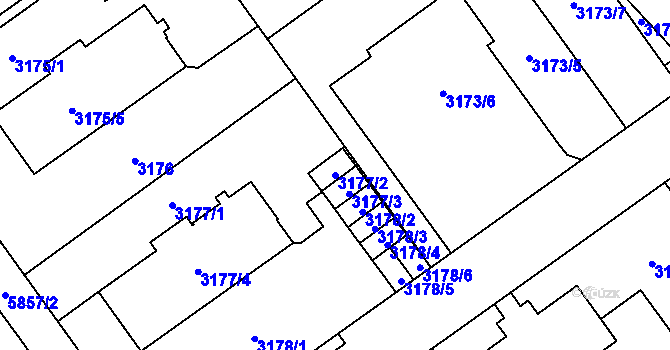 Parcela st. 3177/2 v KÚ Jihlava, Katastrální mapa