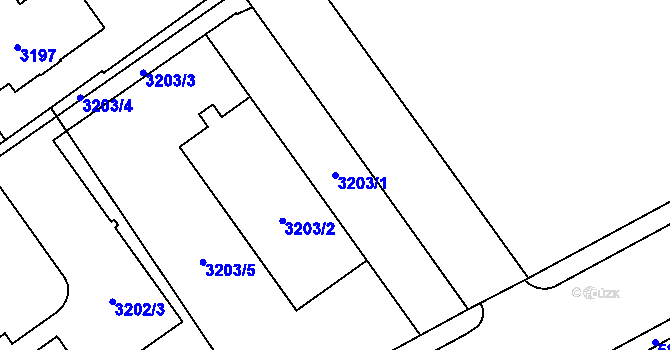 Parcela st. 3203/1 v KÚ Jihlava, Katastrální mapa