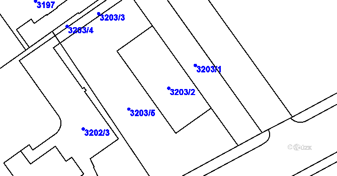 Parcela st. 3203/2 v KÚ Jihlava, Katastrální mapa