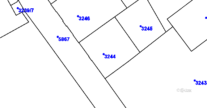 Parcela st. 3244 v KÚ Jihlava, Katastrální mapa
