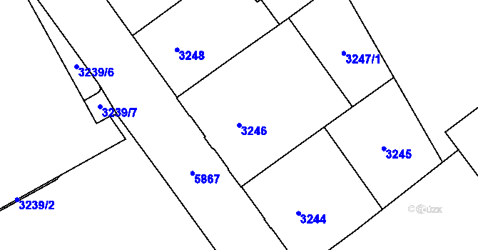 Parcela st. 3246 v KÚ Jihlava, Katastrální mapa