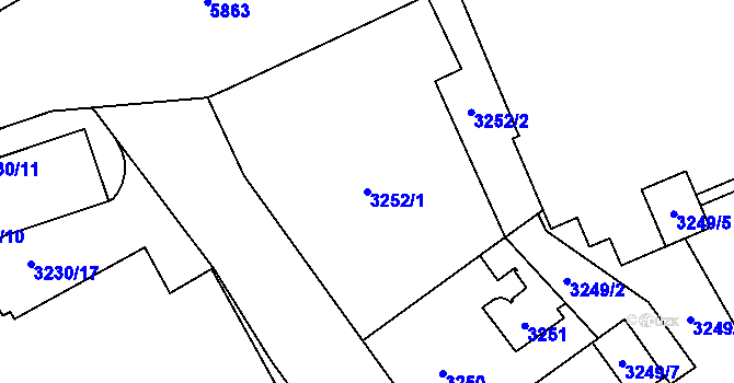 Parcela st. 3252/1 v KÚ Jihlava, Katastrální mapa