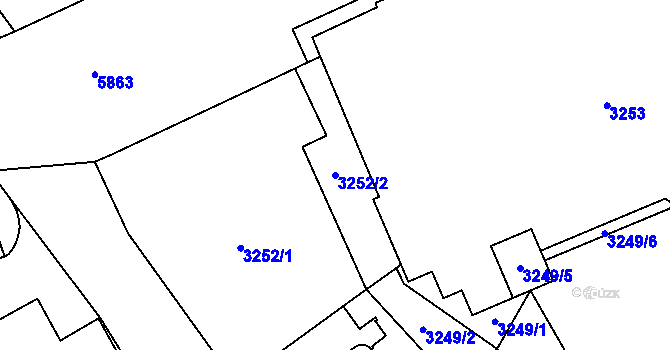 Parcela st. 3252/2 v KÚ Jihlava, Katastrální mapa
